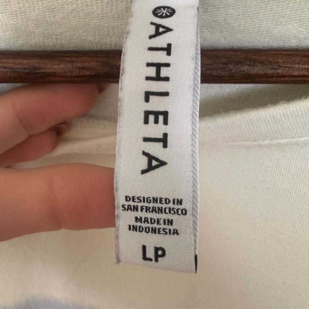 Athleta Coaster Luxury Tie Dye Crewneck Sunset Stripe Soft Fleece Pullover - Picture 4 of 5